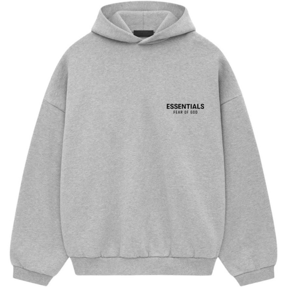 Essentials Fear of God Hoodie Light Heather Grey Logo Streetwear‎ Mens Small NEW